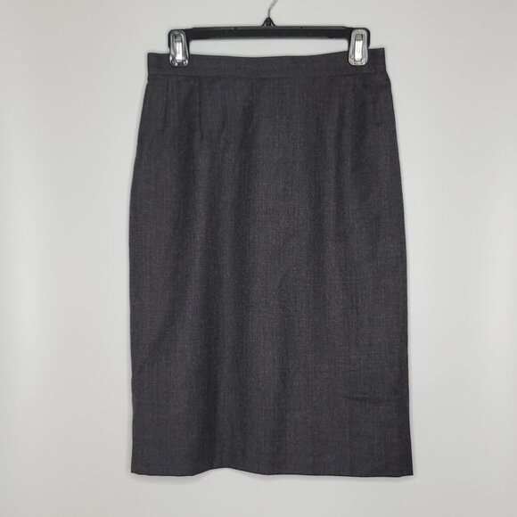 Salvatore Ferragamo Vintage Dead Stock with Tags‎ Wool Pencil Skirt Gray Size 10 - Picture 1 of 12
